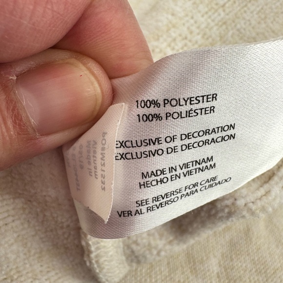 Eddie Bauer women’s Cream Full Zip Knit Sweater size L zipper needs fixing - Picture 4 of 7